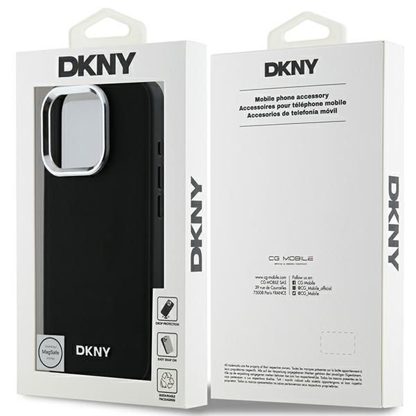 Other Phone Accessory DKNY DKNY Plain Silver Logo MagSafe iPhone 16 Pro Max Case - Black