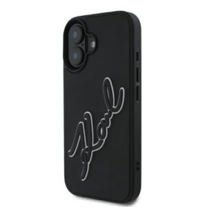 Kitas telefono priedas Karl Lagerfeld  Karl Lagerfeld 3D Rubber Signature iPhone 16 Case - Black 