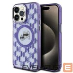 Muu telefoni lisavarustus Karl Lagerfeld  Karl Lagerfeld IML Monogram Karl & Choupette Head MagSafe iPhone 15 Pro Case - Purple 