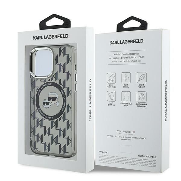 Muu telefoni lisavarustus Karl Lagerfeld Karl Lagerfeld IML Monogram Karl & Choupette Head MagSafe Case for iPhone 15 Pro Max - Black