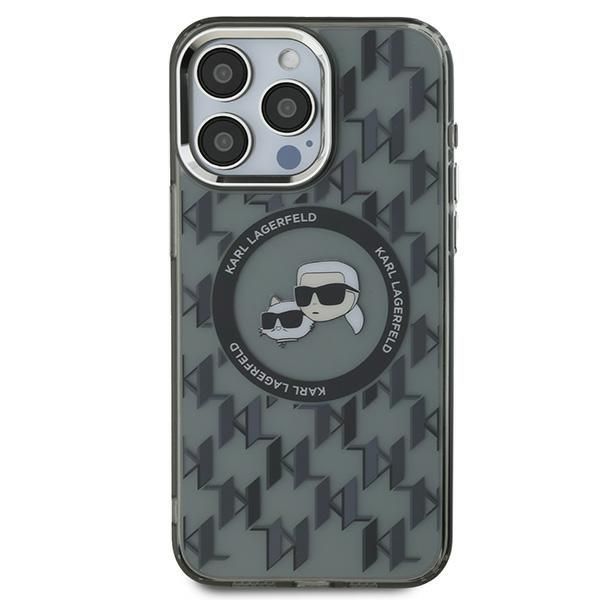 Muu telefoni lisavarustus Karl Lagerfeld Karl Lagerfeld IML Monogram Karl & Choupette Head MagSafe Case for iPhone 15 Pro Max - Black