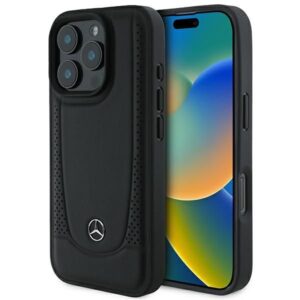 Cits mobilo telefonu aksesuārs Mercedes-Benz  Mercedes Leather Urban iPhone 16 Pro Case - Black 