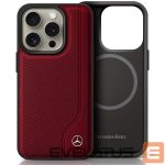 Other Phone Accessory Mercedes-Benz  Mercedes MB Wood Imitation Leather MagSafe iPhone 16 Pro Case - Red 