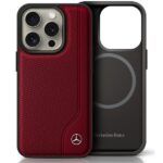 Kitas telefono priedas Mercedes-Benz  Mercedes MB Wood Imitation Leather MagSafe Case for iPhone 16 Pro Max - Red 