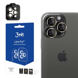 Cits mobilo telefonu aksesuārs 3MK  Apple iPhone 15 Pro - 3mk Lens Protection Pro Dark Gold 