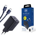 Muu telefoni lisavarustus 3MK  Accessories - 3mk Hyper Charger PD 45W+USB Cable C to C Black 