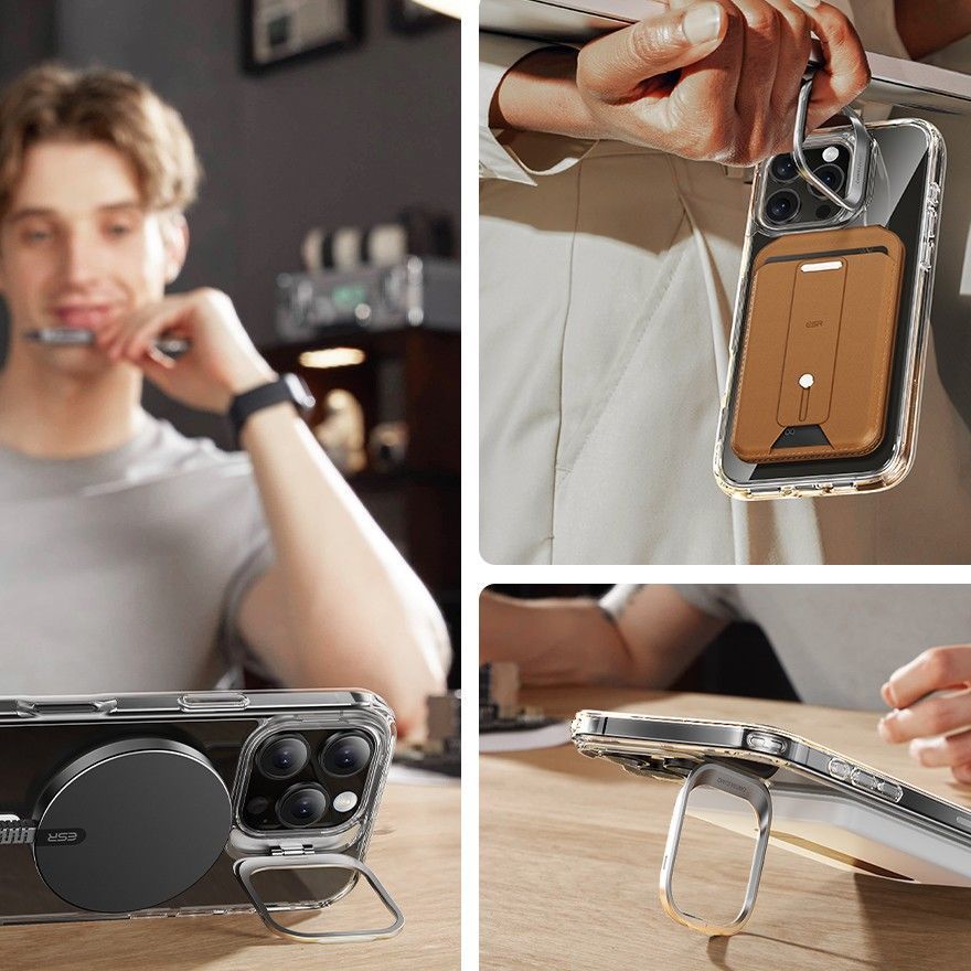 Other Phone Accessory ESR ESR CLASSIC HYBRID KICKSTAND HALOLOCK MAGSAFE & TEMPERED GLASS IPHONE 16 PRO CLEAR