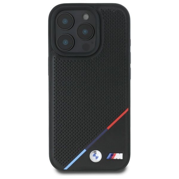 Muu telefoni lisavarustus BMW BMW BMHMP16X23PUPDK iPhone 16 Pro Max 6.9" black/black hardcase M Perforated Tricolor Line MagSafe