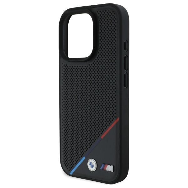 Muu telefoni lisavarustus BMW BMW BMHMP16X23PUPDK iPhone 16 Pro Max 6.9" black/black hardcase M Perforated Tricolor Line MagSafe