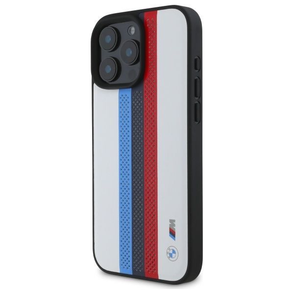 Muu telefoni lisavarustus BMW BMW BMHMP16X23PUPTH iPhone 16 Pro Max 6.9" white/white hardcase M Perf. Tricolor Printed Stripes MagSafe