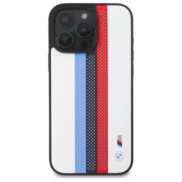 Muu telefoni lisavarustus BMW BMW BMHMP16X23PUPTH iPhone 16 Pro Max 6.9" white/white hardcase M Perf. Tricolor Printed Stripes MagSafe