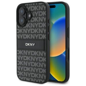 Kitas telefono priedas DKNY  DKNY DKHCP16SPRTHSLK iPhone 16 6.1" black/black hardcase Texture Pattern Tonal Stripe 