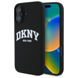 Kitas telefono priedas DKNY  DKNY DKHMP16SSNYACH iPhone 16 6.1" black/black hardcase Silicone White Printed Logo MagSafe 