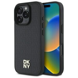 Kitas telefono priedas DKNY  DKNY DKHMP16XPSHRPSK iPhone 16 Pro Max 6.9" hardcase black/black Repeat Pattern Stack Logo MagSafe 