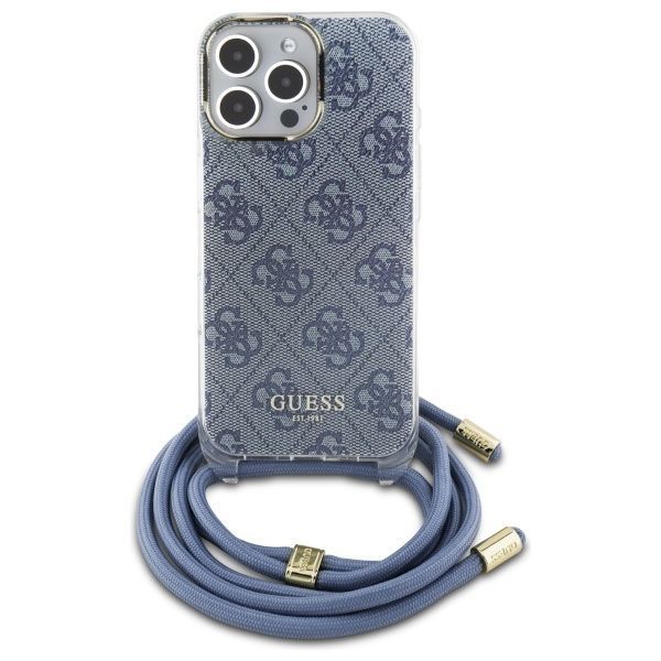 Muu telefoni lisavarustus Guess Guess GUHCP16LHC4SEB iPhone 16 Pro 6.3" blue/blue hardcase Crossbody Cord 4G Print