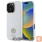 Other Phone Accessory Guess  Guess Silicone Logo Strass 4G Case for iPhone 16 Pro - White 