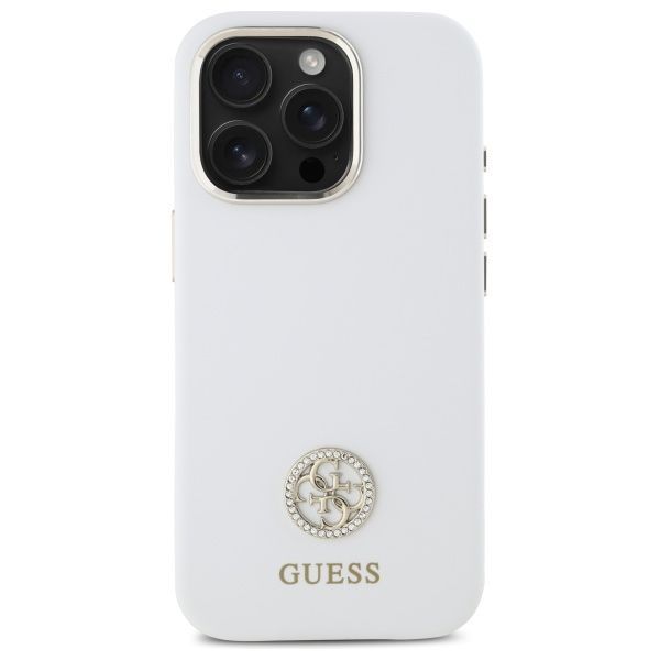 Muu telefoni lisavarustus Guess Guess GUHCP16LM4DGPH iPhone 16 Pro 6.3" white/white hardcase Silicone Logo Strass 4G
