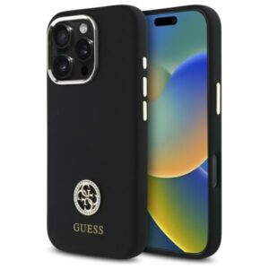 Cits mobilo telefonu aksesuārs Guess  Guess GUHCP16LM4DGPK iPhone 16 Pro 6.3" black/black hardcase Silicone Logo Strass 4G