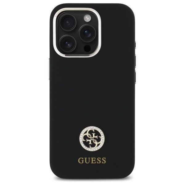 Muu telefoni lisavarustus Guess Guess GUHCP16LM4DGPK iPhone 16 Pro 6.3" black/black hardcase Silicone Logo Strass 4G