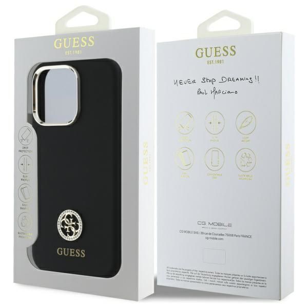 Muu telefoni lisavarustus Guess Guess GUHCP16LM4DGPK iPhone 16 Pro 6.3" black/black hardcase Silicone Logo Strass 4G