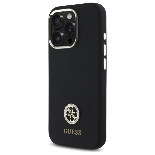 Muu telefoni lisavarustus Guess Guess GUHCP16LM4DGPK iPhone 16 Pro 6.3" black/black hardcase Silicone Logo Strass 4G