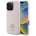 Kitas telefono priedas Guess  Guess GUHCP16LM4DGPP iPhone 16 Pro 6.3" light pink/pink hardcase Silicone Logo Strass 4G