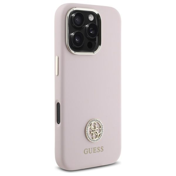 Muu telefoni lisavarustus Guess Guess GUHCP16LM4DGPP iPhone 16 Pro 6.3" light pink/pink hardcase Silicone Logo Strass 4G