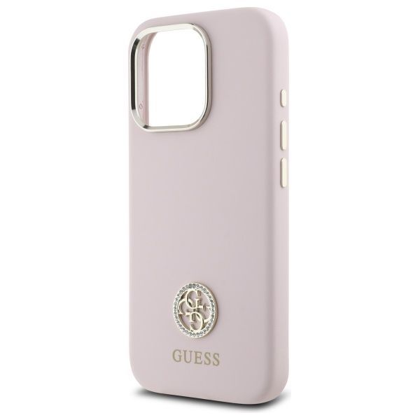 Muu telefoni lisavarustus Guess Guess GUHCP16LM4DGPP iPhone 16 Pro 6.3" light pink/pink hardcase Silicone Logo Strass 4G