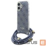 Other Phone Accessory Guess  Guess Crossbody Cord 4G Print Case with Lanyard for iPhone 16 - Blue 