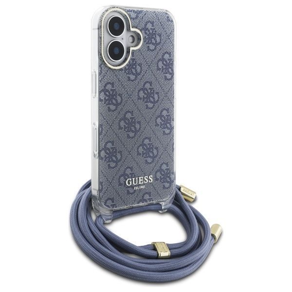 Other Phone Accessory Guess Guess GUHCP16SHC4SEB iPhone 16 6.1" blue/blue hardcase Crossbody Cord 4G Print