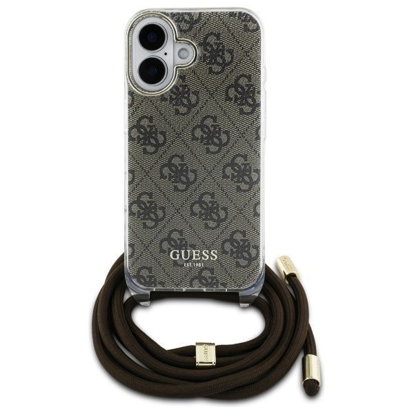 Muu telefoni lisavarustus Guess Guess GUHCP16SHC4SEW iPhone 16 6.1" brown/brown hardcase Crossbody Cord 4G Print