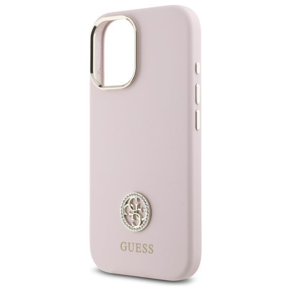 Other Phone Accessory Guess Guess GUHCP16SM4DGPP iPhone 16 6.1" light pink/pink hardcase Silicone Logo Strass 4G