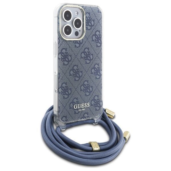 Muu telefoni lisavarustus Guess Guess GUHCP16XHC4SEB iPhone 16 Pro Max 6.9" blue/blue hardcase Crossbody Cord 4G Print