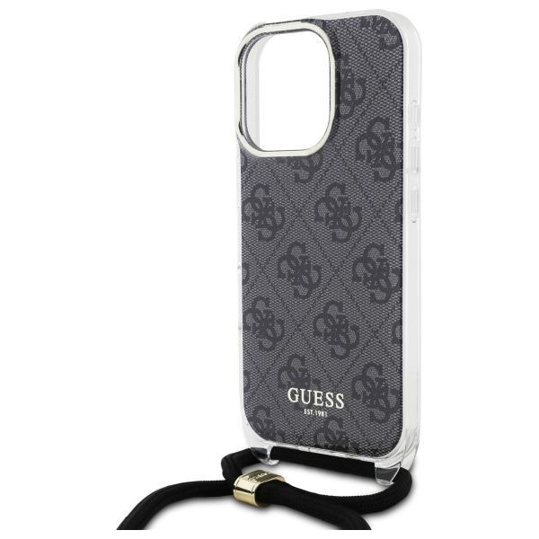 Cits mobilo telefonu aksesuārs Guess Guess GUHCP16XHC4SEK iPhone 16 Pro Max 6.9" black/black hardcase Crossbody Cord 4G Print