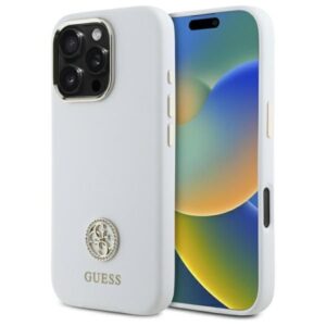 Cits mobilo telefonu aksesuārs Guess  Guess GUHCP16XM4DGPH iPhone 16 Pro Max 6.9" white/white hardcase Silicone Logo Strass 4G