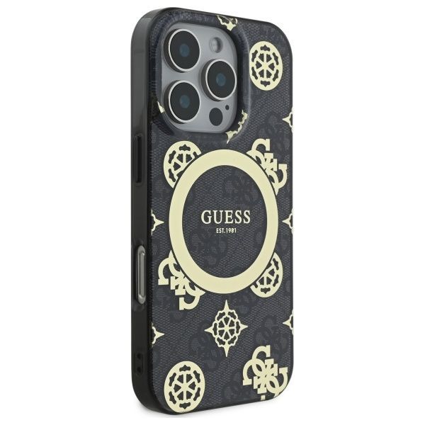 Muu telefoni lisavarustus Guess Guess GUHMP16LH4PYEEK iPhone 16 Pro 6.3" black/black hardcase IML Peony On 4G Background MagSafe