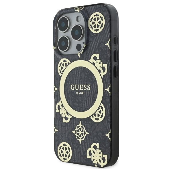 Muu telefoni lisavarustus Guess Guess GUHMP16LH4PYEEK iPhone 16 Pro 6.3" black/black hardcase IML Peony On 4G Background MagSafe