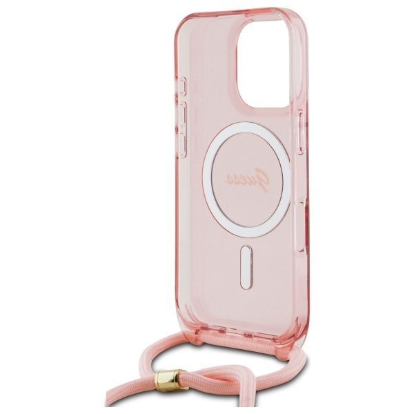 Muu telefoni lisavarustus Guess Guess GUHMP16LHCTSGNSP iPhone 16 Pro 6.3" pink/pink hardcase Crossbody Cord Script MagSafe