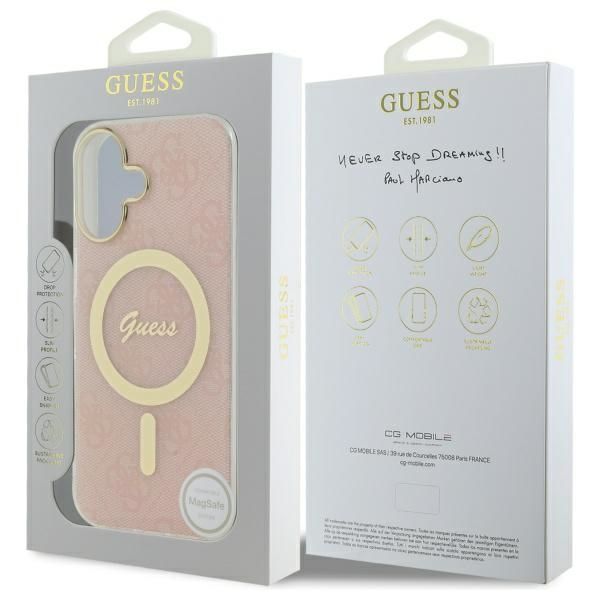 Muu telefoni lisavarustus Guess Guess GUHMP16MH4STP iPhone 16 Plus 6.7" pink hard case IML 4G MagSafe