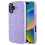 Cits mobilo telefonu aksesuārs Guess  Guess GUHMP16MPSAPSMEU iPhone 16 Plus 6.7" purple/purple hardcase Saffiano Peony Classic Logo MagSafe 
