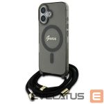 Other Phone Accessory Guess  Guess Crossbody Cord Script MagSafe iPhone 16 Case - Black 