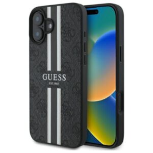 Cits mobilo telefonu aksesuārs Guess  Guess GUHMP16SP4RPSK iPhone 16 6.1" black/black hardcase 4G Printed Stripes MagSafe
