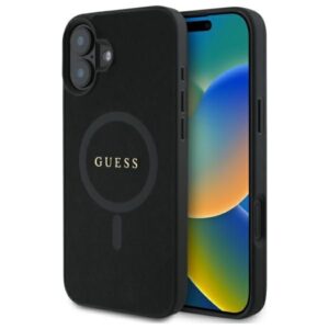 Cits mobilo telefonu aksesuārs Guess  Guess GUHMP16SPSAHMCK iPhone 16 6.1" black/black hardcase Saffiano Classic Logo MagSafe