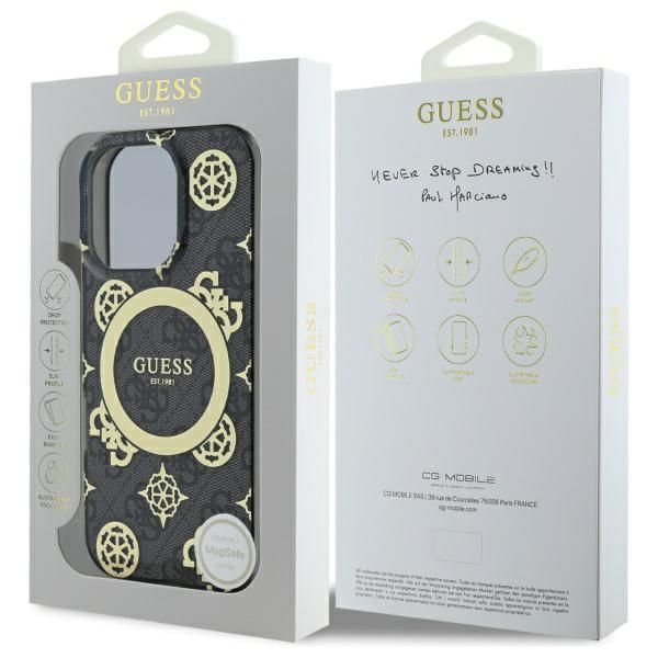 Other Phone Accessory Guess Guess GUHMP16XH4PYEEK iPhone 16 Pro Max 6.9" black/black hardcase IML Peony On 4G Background MagSafe