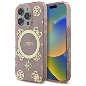Cits mobilo telefonu aksesuārs Guess  Guess GUHMP16XH4PYEEP iPhone 16 Pro Max 6.9" pink/pink hardcase IML Peony On 4G Background MagSafe