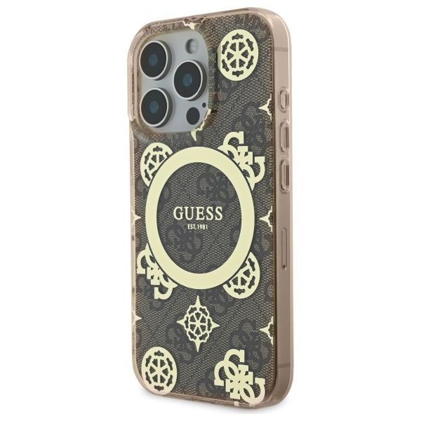 Muu telefoni lisavarustus Guess Guess GUHMP16XH4PYEEW iPhone 16 Pro Max 6.9" brown/brown hardcase IML Peony On 4G Background MagSafe