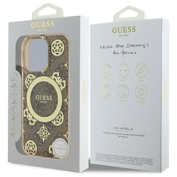Muu telefoni lisavarustus Guess Guess GUHMP16XH4PYEEW iPhone 16 Pro Max 6.9" brown/brown hardcase IML Peony On 4G Background MagSafe