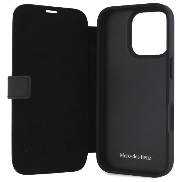 Muu telefoni lisavarustus Mercedes-Benz Mercedes MB Waves Leather Case for iPhone 16 Pro Max - Black