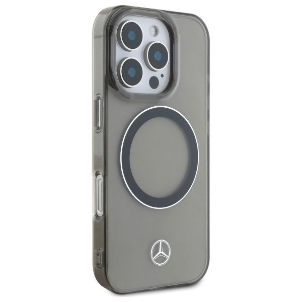 Cits mobilo telefonu aksesuārs Mercedes-Benz Mercedes Silver Ring MagSafe iPhone 16 Pro Case - Black