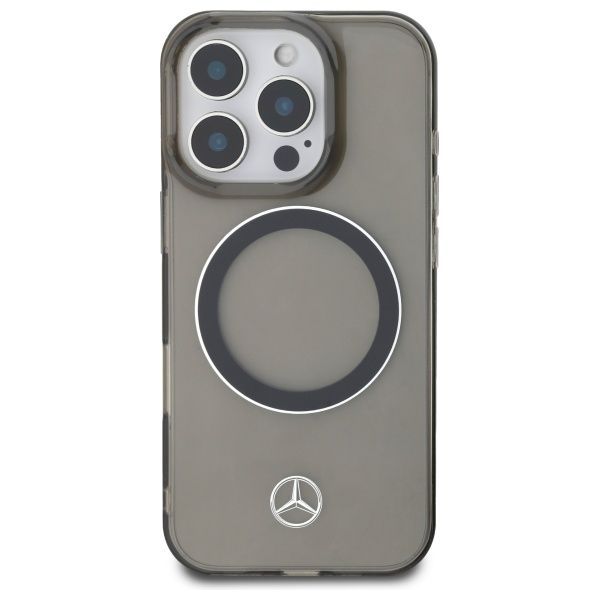 Cits mobilo telefonu aksesuārs Mercedes-Benz Mercedes Silver Ring MagSafe iPhone 16 Pro Case - Black